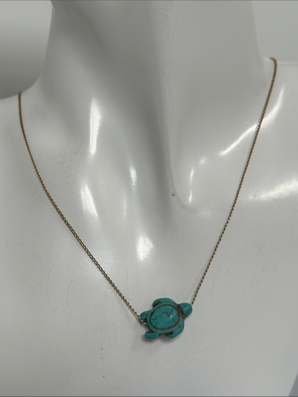 Turquoise Turtle 14k GF Necklace